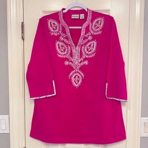 Chico’s Pink Embroidered Women's Top NWOT